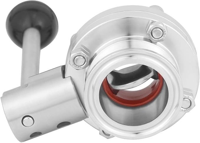 Sanitary Butterfly Valve Tri Clamp Valve with Handle 1.5" Tri Clamp Clover 1" Tube OD 304 Stainless Steel (pack of 2)