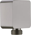 Brass Wall Supply Elbow, Nicmondo G1/2” Square Shower Hose Connector, Drop Ell Wall-mounted Union Water Outlet for Handheld Shower Handshower,Brushed Nickel