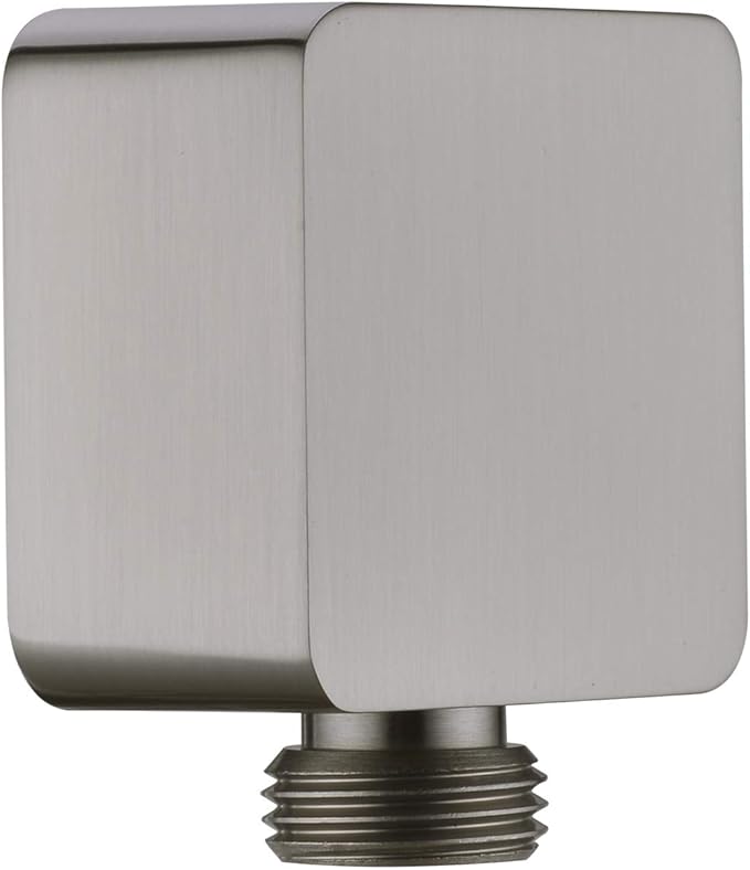 Brass Wall Supply Elbow, Nicmondo G1/2” Square Shower Hose Connector, Drop Ell Wall-mounted Union Water Outlet for Handheld Shower Handshower,Brushed Nickel