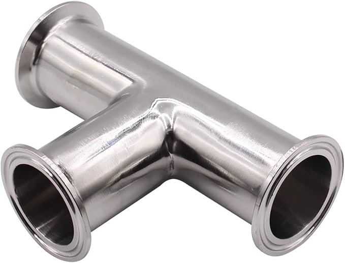 DERNORD 2 Pack Clamp Tee 3 Way Stainless Steel 304 with 6 Silicone Gaskets Fits 2" Tri Clamp, 51mm Pipe OD Sanitary Fittings (2 inch)