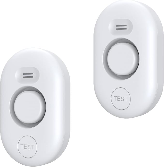 METAK Water Leak Detector Sensor Alarm: Home Water Flooding Monitor Smart Sink Overflow Monitoring Adjustable Wet Moisture Alert Pipe Leakage Drip Detection Warning for Basement Floor (2 Sensor)