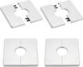 PATIKIL Wall Split Flange 86mm / 3.4" OD, 4 Pcs Square Escutcheon Plate Cover PPR Plumbing Cover Plates with Self-Adhesive Tape for 27mm / 1.1" Dia Water Pipe Faucet, Silver