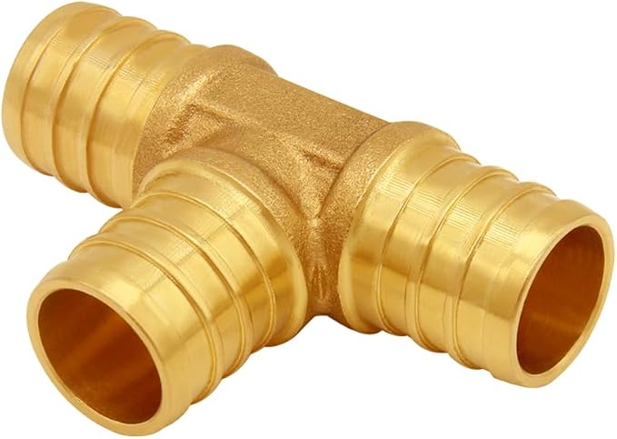 10PCS LF Brass 1/2 Inch PEX Tee 3 Way Coupling Barb Crimp Pipe Tube Fitting