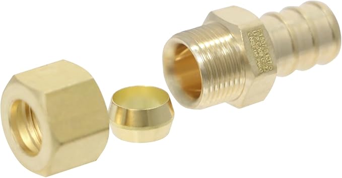 XFITTING OD Compression 3/8 Inch x 1/2 Inch Pex Transition Straight Adapter, 26-5-2=2X, 2 Pieces