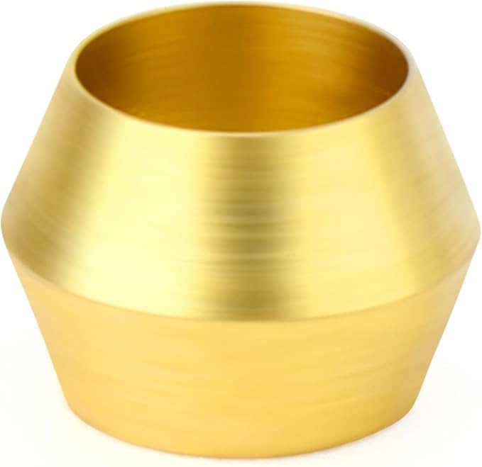 GASHER 100PCS Brass Compression Fitting, Brass Compression Sleeve Ferrules 3/16" Tube OD