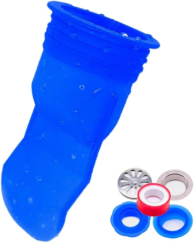 Shower Floor Drain Backflow Preventer, Waterless Trap Seal, One Way Drain Valve Sewer Core (1.72-2 inch, Blue)