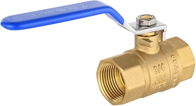EFIELD 1/2-Inch 600 WOG FNPT Heavy Duty Full Port Brass Ball Valve FIP Threaded, Blue Level. LF Brass,(VALVE344)