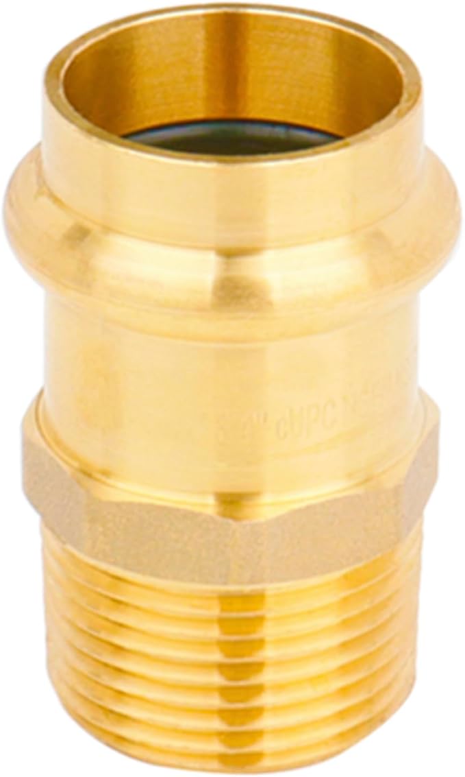 WHK 10 Pack 3/4" Press Propress x 3/4" NPT Male Adapter Fittings pressure Cooper Conenct to Male NPT Pipe（Lead-Free,Pro Press Copper to 3/4 Male NPT PIPE)
