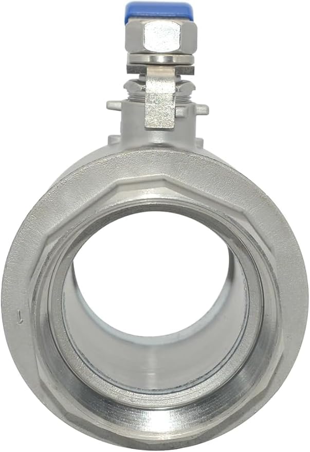 316 Stainless Steel 1/8"~3" Full Port Ball Valve with Blue Vinyl Handle, NPT Female x Female Thread,1000 WOG (3")