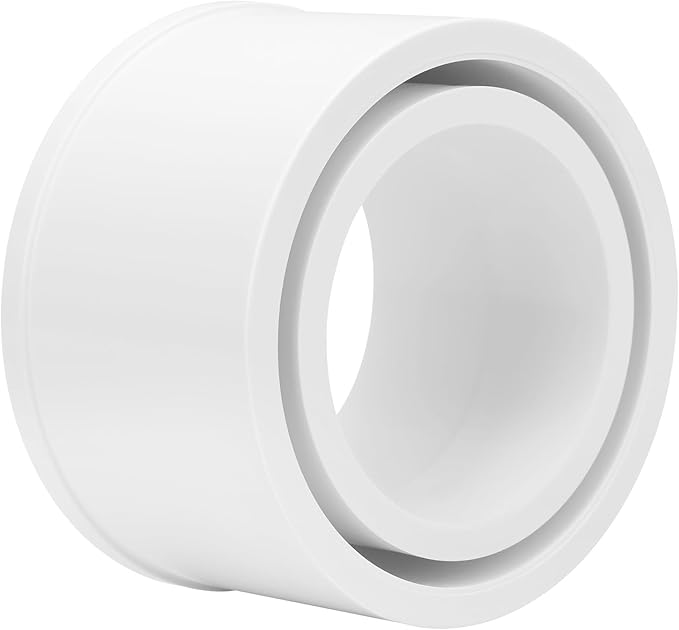 3"x 2" PVC DWV Reducing Bush Adapter Pipe Fitting SCH40 PVC Reducer Bushing (Socket x Socket) PVC Pipe Reducing Bushing Fitting for Home Sewer Plumbing