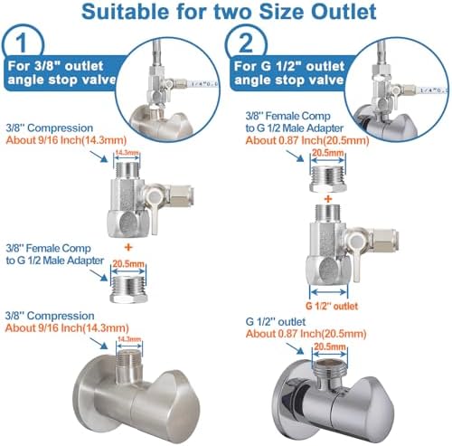 Feed Water Adapter - 1/4" Quick Connect for RO Filter,Refrigerator,Icemaker
