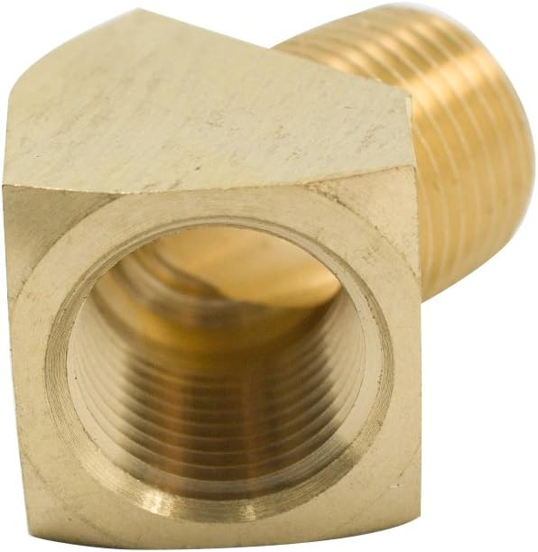 Brass Pipe Fitting, 45 Degree Barstock Street Elbow, 1/8" NPT Male x 1/8" NPT Female (Pack of 20)