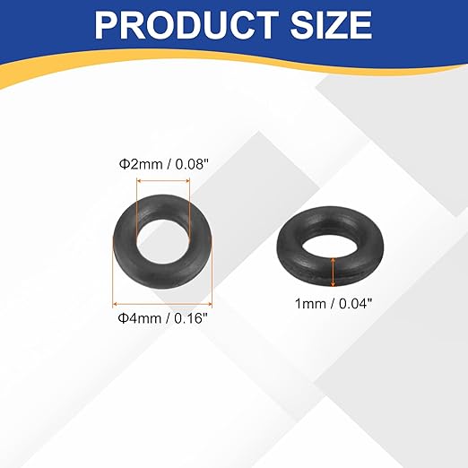 HARFINGTON 50pcs Nitrile Rubber O-Rings 4mm OD 2mm ID 1mm Width Metric Buna-N NBR Sealing Gasket Plumbing Sealing Repair O Rings for Car Auto Vehicle Repair Faucet Air Gas