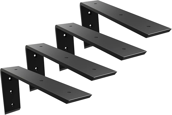 Granite Countertop Support Brackets Heavy Duty L Bracket 16 Inch 0.4 Inch Thick Wall Mounted Support Hidden Brackets 16"x6"x2.5" for Quartz/Granite/Wood/Concrete/Laminate Countertops (4pack)