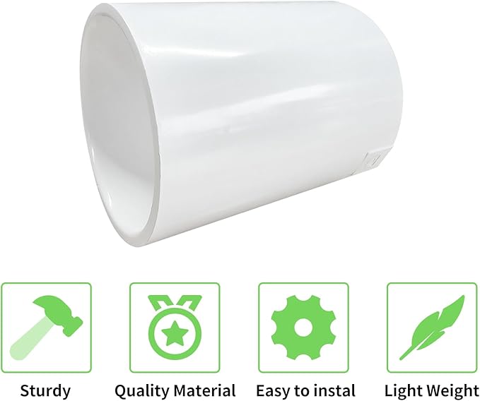 LESSO 3 Pack 1-1/2" PVC Pipe Coupling Adapter Pipe Fittings (S x S) Contractor Pack Schedule 40 Heavy Duty 1.5 Inch PVC Slip Socket Connectors for Water pipe Shelf Garden Support Structure, White