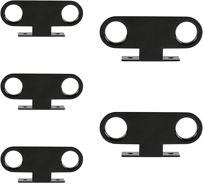 (Pack of 5) EFIELD Metal Made Double Pipe Stay Hanger for 3/8 Inch IP Standard Pipe or 1/2 Inch Copper, CPVC & PEX Pipes - Universal Pipe Support Bracket,(ACC021-5PCS)