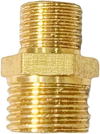 1/4" x 1/8" Male Threaded Hex Nipple Reducer Brass NPT Pipe Fitting Adapter Straight Connectors Pack of 2