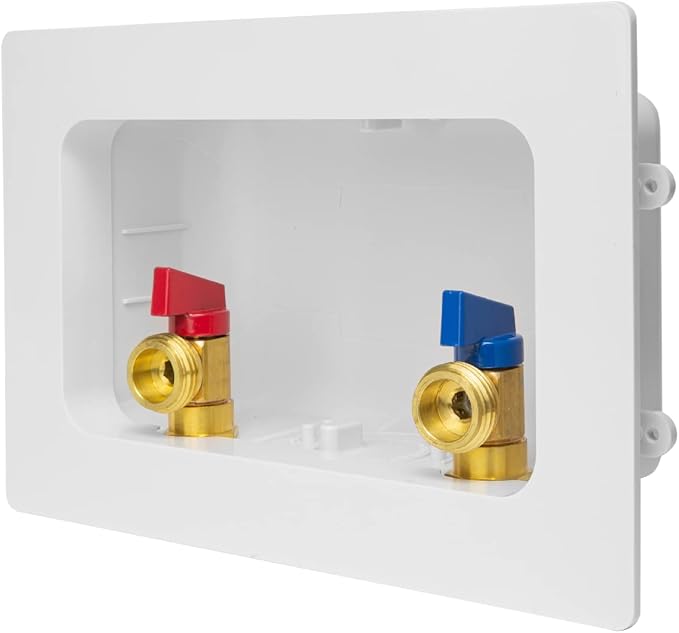 EFIELD Premium Washing Machine (Laundry) Outlet Box with Center Drain, 1/2 inch CPVC x 3/4 inch MHT, White (Standard),(WM020)