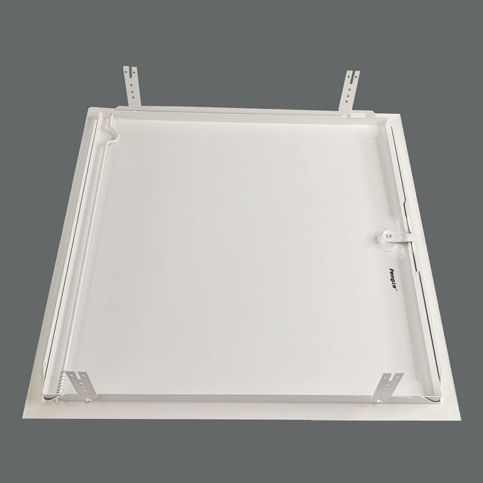 Fengze Thicken Steel Access Door 16 x 16 inch with 4 Long Fixing Strips White Screwdriver Latch Access Panel for Drywall 400 x 400 mm