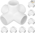 8-Pack 1 inch 5 Way PVC Fitting Elbow Furniture Grade Pipe Connector for DIY PVC Shelf Greenhouse Support Structure Frame