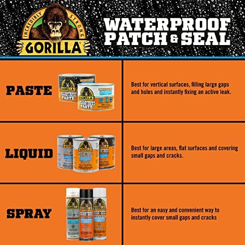 Gorilla Patch & Seal Liquid Rubber Waterproof Sealant, Black, 32 oz