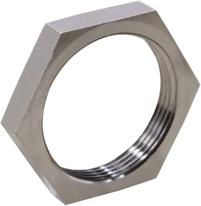 DERNORD Cast Pipe Fitting Stainless Steel 304 Hex Locknut 1-1/2" NPT Female