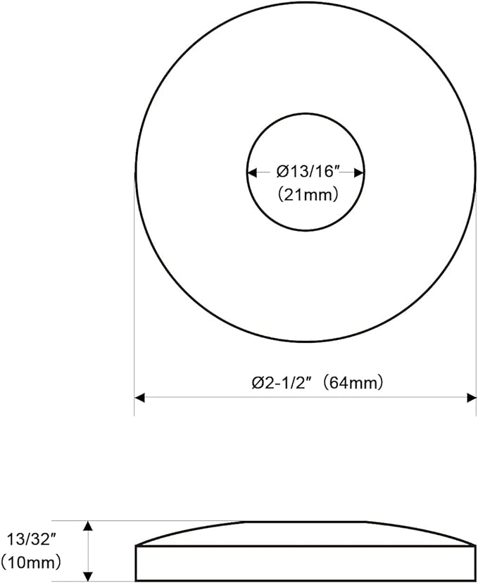 OFFO Shower Arm Flange 2.5" in Outer Diameter Replacement Shower Head Arm Escutcheon Plate Suitable for Most Brands Shower Head Arms, Chrome