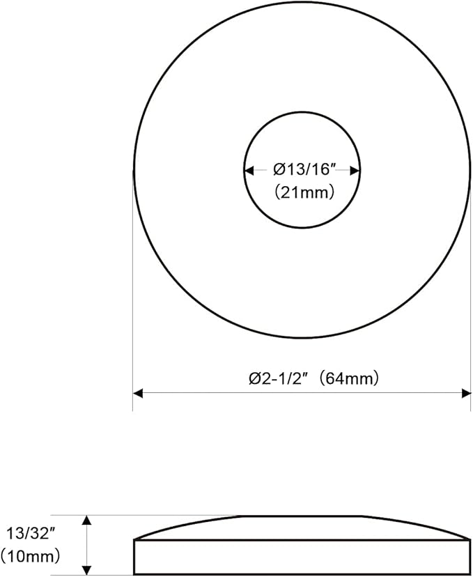 OFFO Shower Arm Flange 2.5" in Outer Diameter Replacement Shower Head Arm Escutcheon Plate Suitable for Most Brands Shower Head Arms, Matte Black