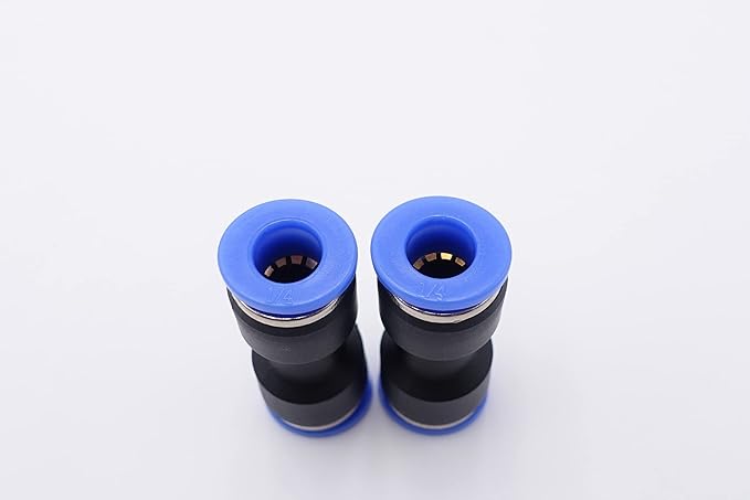 Push to Connect Fitting 1/4" Tube OD, Pneumatic Air Water Straight Union Two Way Connector/Coupler (Pack of 5)