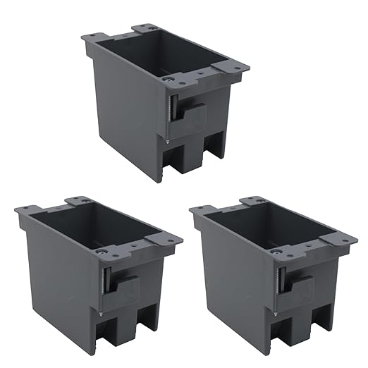 1-Gang 14 Cu.in.PVC Old Work Electrical Switch and Outlet Box，Plastic Junction Box for Switches，Old Work Outlet Box，Electrical Boxes Plastic，ETL Tested for Home Improvement(3 Pack)
