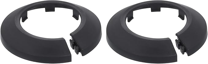 uxcell Escutcheon Plate, 1Pcs 43mm - Fit 1.66" Outer Diameter Split Pipe Flange Water Pipe Cover Collar Decoration, PP Plastic Plumbing Cover Plates (Black)