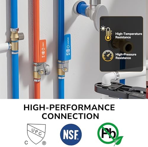 12 Pack Pex Fittings, 1/2" Female NPT to 1/2" Pex Male Adapter, Heavy-Duty Brass Crimp Fittings for PEX Pipes with Leak-Resistant Construction, NSF & UPC Certified
