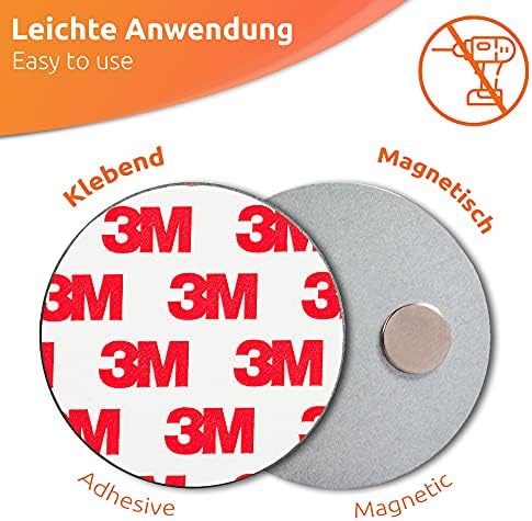 ECENCE Magnetic Smoke Detector Installation Tool 20pcs Magnetic Adhesive Pads with 3M Glue For Smoke Alarms Ø 50mm, No Drilling Or Screws, Quick and Easy Fastening