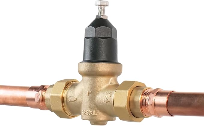 Upgraded 1" Brass Pressure Reducing Valve，Water Pressure Regulator for home with Double Union FNPT Connection - Stainless Steel Strainer Screen (1 inch)