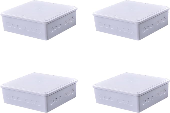 Co. Weather & Dust Proof PVC Plastic Junction Conduit Box 3/4" & 1" Holes (4, 9" x 9" x 3")
