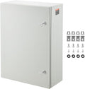VEVOR Steel Electrical Box, 28 x 20 x 10 in, Cold Rolled Steel Electrical Enclosure Box, Wall-Mounted Outdoor Electrical Electronic Equipment Enclosure with Mounting Plate Hinges Lock, IP66 Waterproof