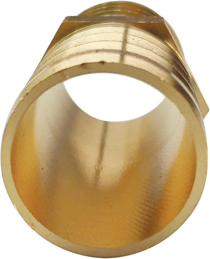 2PCs 1" Brass Hose Barb Fitting Straight Shape Barbed Splicer Mender Union Fitting with 4PCs Hose Clamp for Oil Water Air