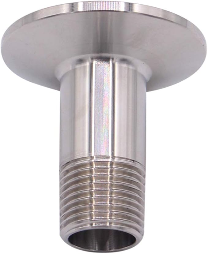 DERNORD 2 Pack Sanitary Male Threaded Pipe Fitting to TRI CLAMP with 2 Silicone Gaskets(OD 50.5mm Ferrule) (Pipe Size: 1/2" NPT)