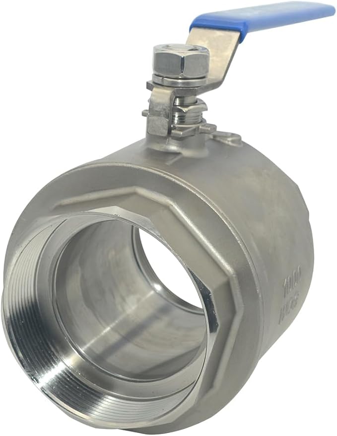 VARMHUS NPT Female 316 Stainless Steel Full Port Ball Valve Vinyl Handle WOG1000 (4")