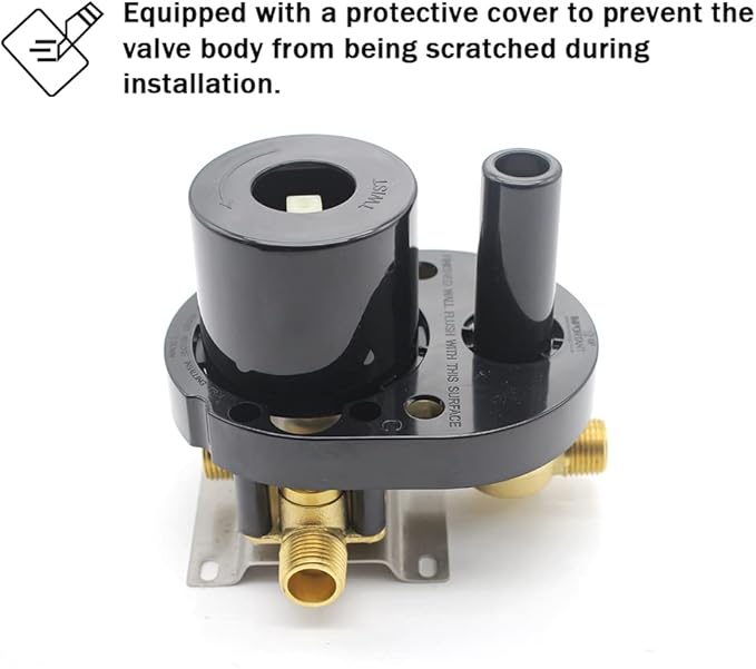 2 Way Outlet Shower Diverter Valve Mixer Rough Brass 2 Handle Shower Valve Kit Replacement in Oil Rubbed Bronze