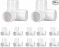 10Pcs 1" Elbow PVC Fitting, SCH40 3-Way Tee Furniture Grade PVC Pipe Fitting, DIY Corner Elbow Connector for Building Furniture, Greenhouse Frame Connection, Socket x Socket, White