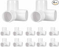 4Pcs 1" Elbow PVC Fitting, SCH40 3-Way Tee Furniture Grade PVC Pipe Fitting, DIY Corner Elbow Connector for Building Furniture, Greenhouse Frame Connection, Socket x Socket, White