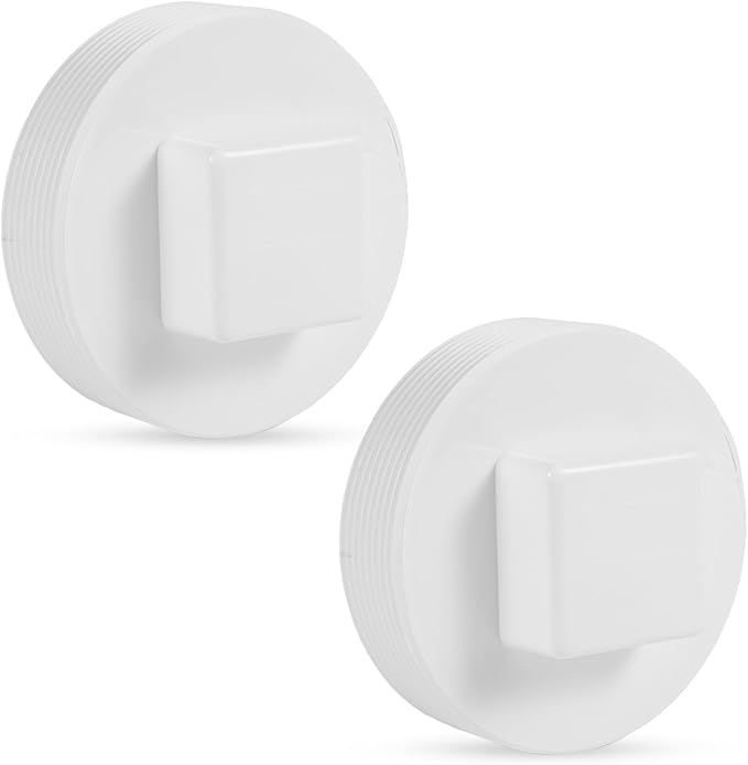 2pcs PVC Cleanout Plug, 6" NPT Male Threaded Sewer Cleanout Cover Attached to Sewer and Drain Pipe, for Plumbing Drainage Piping Systems