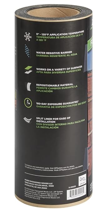 ZIP System Huber Flashing Tape | 12 inches x 50 feet | Self-Adhesive Flashing for Doors-Windows Rough Openings (12" x 50')