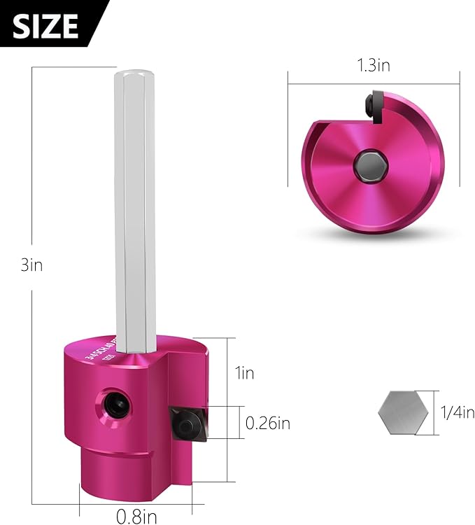 PVC Fitting Saver 3/4-Inch Head, PVC Pipe Reamer,Socket Saver with 1/4-Inch Hex Shaft,Plastic Pipe Fitting Reamer for Plumbing Sch.40 CPVC ABS Hub, Fit Standard 1/2" drills