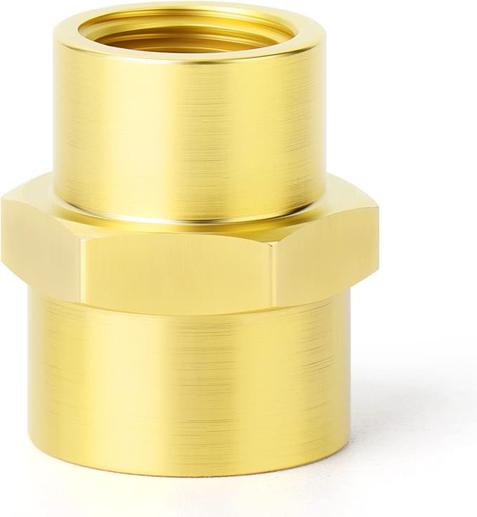 GASHER 5PCS Brass Pipe Fitting, Coupling, Reducer Adapter, 1/2" x 3/8" NPT Female
