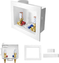 10-PACK GUOFIS Washing Machine Outlet Box with Copper Water Hammer Arrestor, PEX Laundry Washer Box with Central and Side Drain Design(1/2"PEX Crimp Connection Inlet X 3/4"MHT Outlet)(WM012-10Pack)