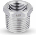 MAACFLOW Stainless Steel 1/2" Male NPT to 3/8" Female NPT Adapter Reducer Hex Bushing (Thread OD 0.81" - ID 0.58") (Pack of 1)