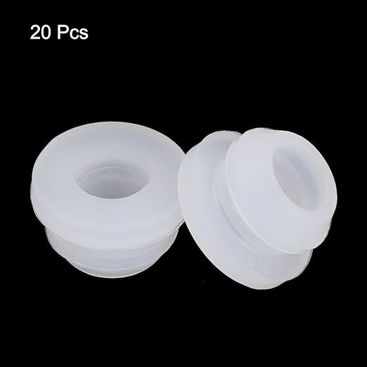 MECCANIXITY 20Pcs Snap Rubber Grommet Plug Mount Dia 8mm ID 5.5mm Narrow Groove Width 2mm Seal Anti-Scratch for Electrical Box Cable Pipes Transparent