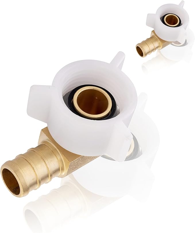 30-Pack HeSun PEX Fittings, 3/4" Pex x 3/4" Female NPT Swivel Elbow, Brass Crimp Fitting for ASTM F1807(PEX1807211-30)